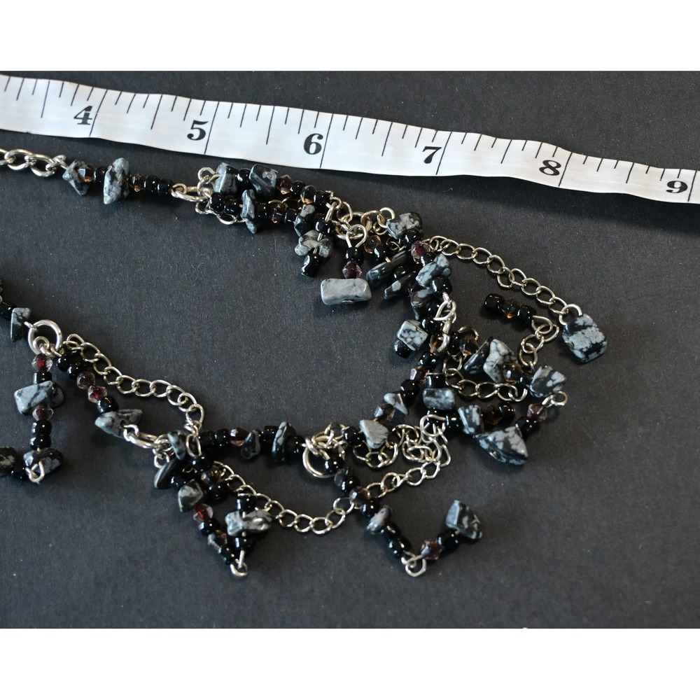 Snowflake Obsidian Chip Bead 16"‎ Necklaces - Picture 5 of 5